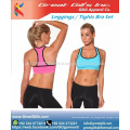 Ropa de entrenamiento físico niñas leggings delgados + tops mujeres conjuntos de yoga sujetador + pantalones